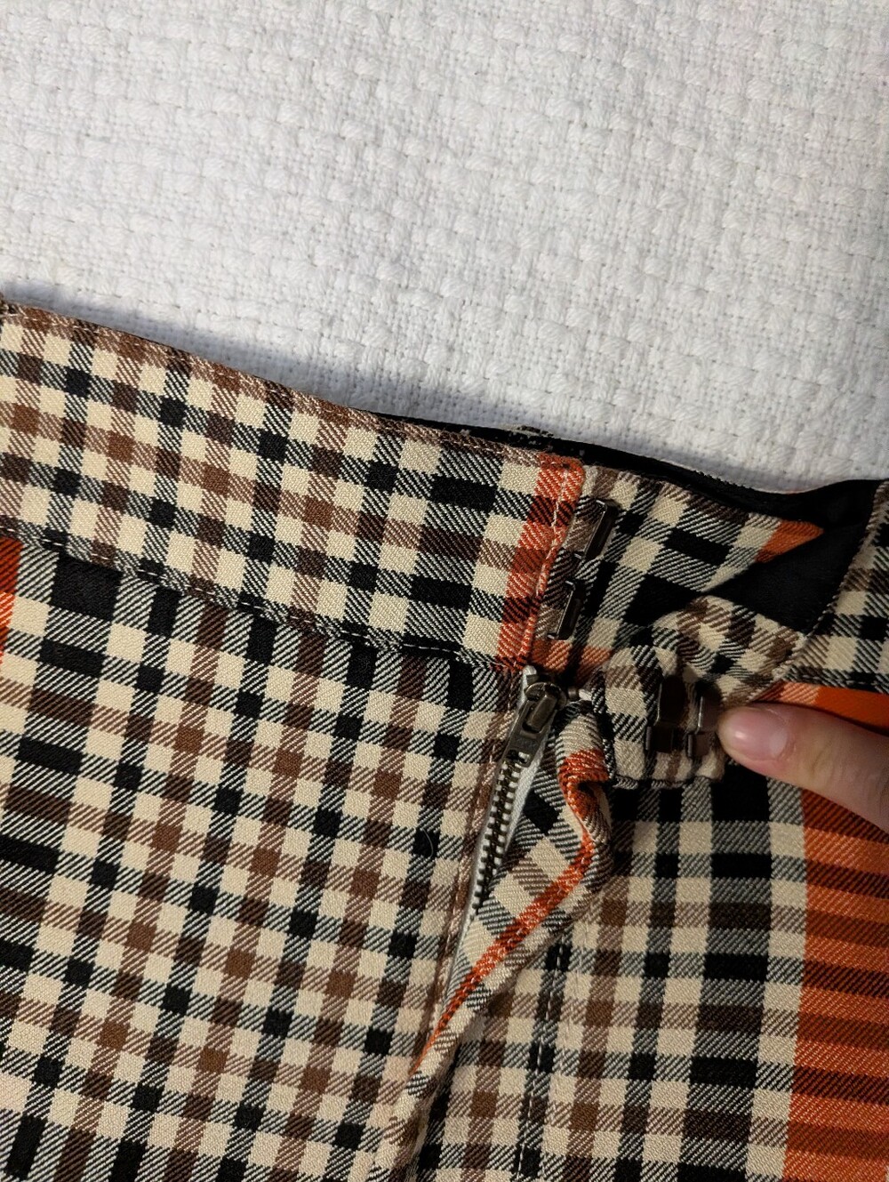 Free People Plaid Wide-Leg Trousers in Red & Cream - Picture 8 of 13